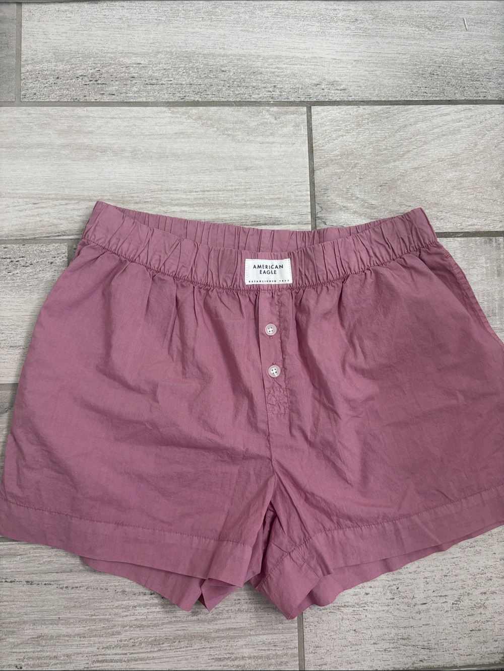 American Eagle Outfitters Mauve Elastic-Waist Pull-On Shorts